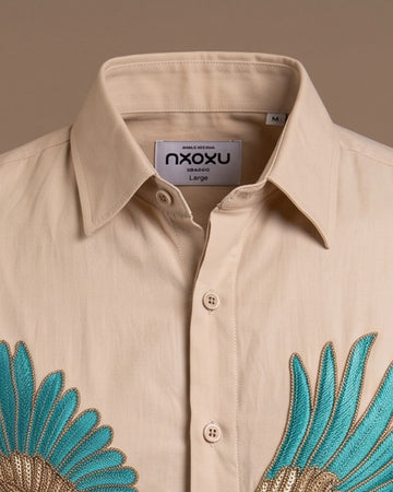 Skyborn Legacy – Embroidered Eagle Shirt for Men