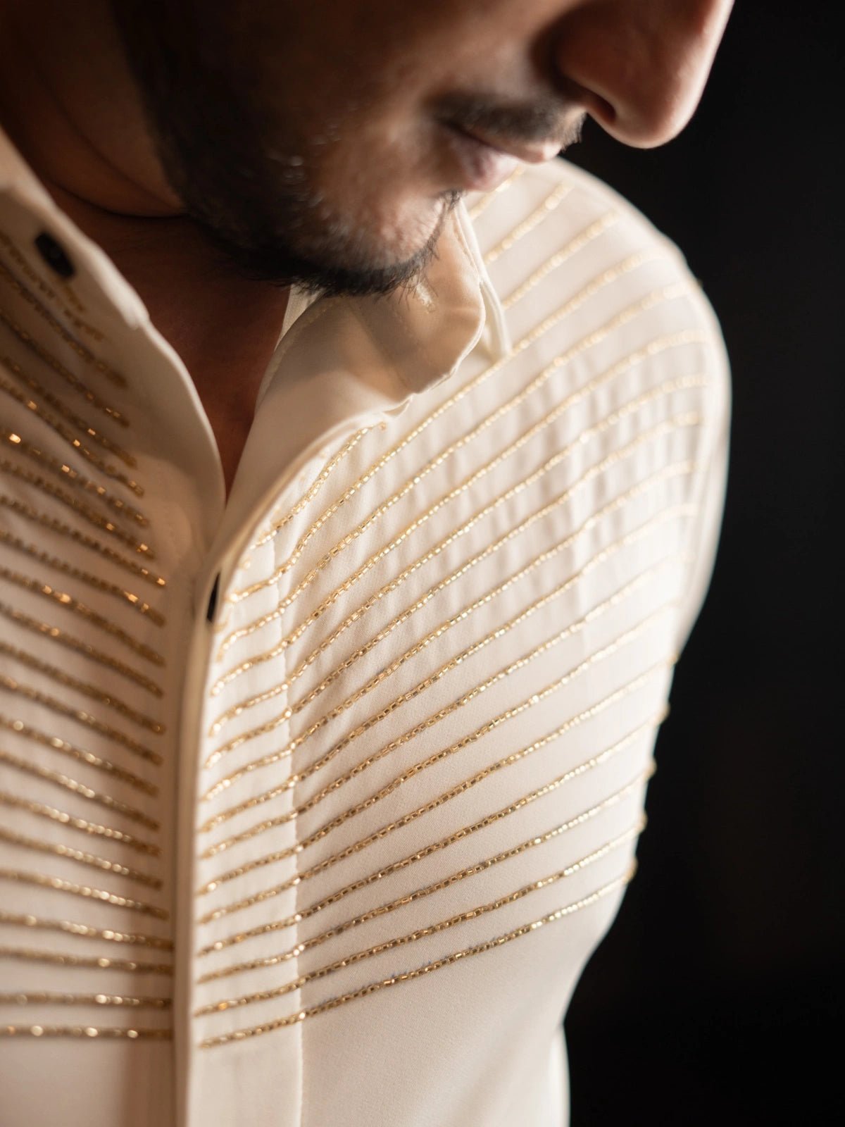 Auric Rays – Gold Embroidered Shirt