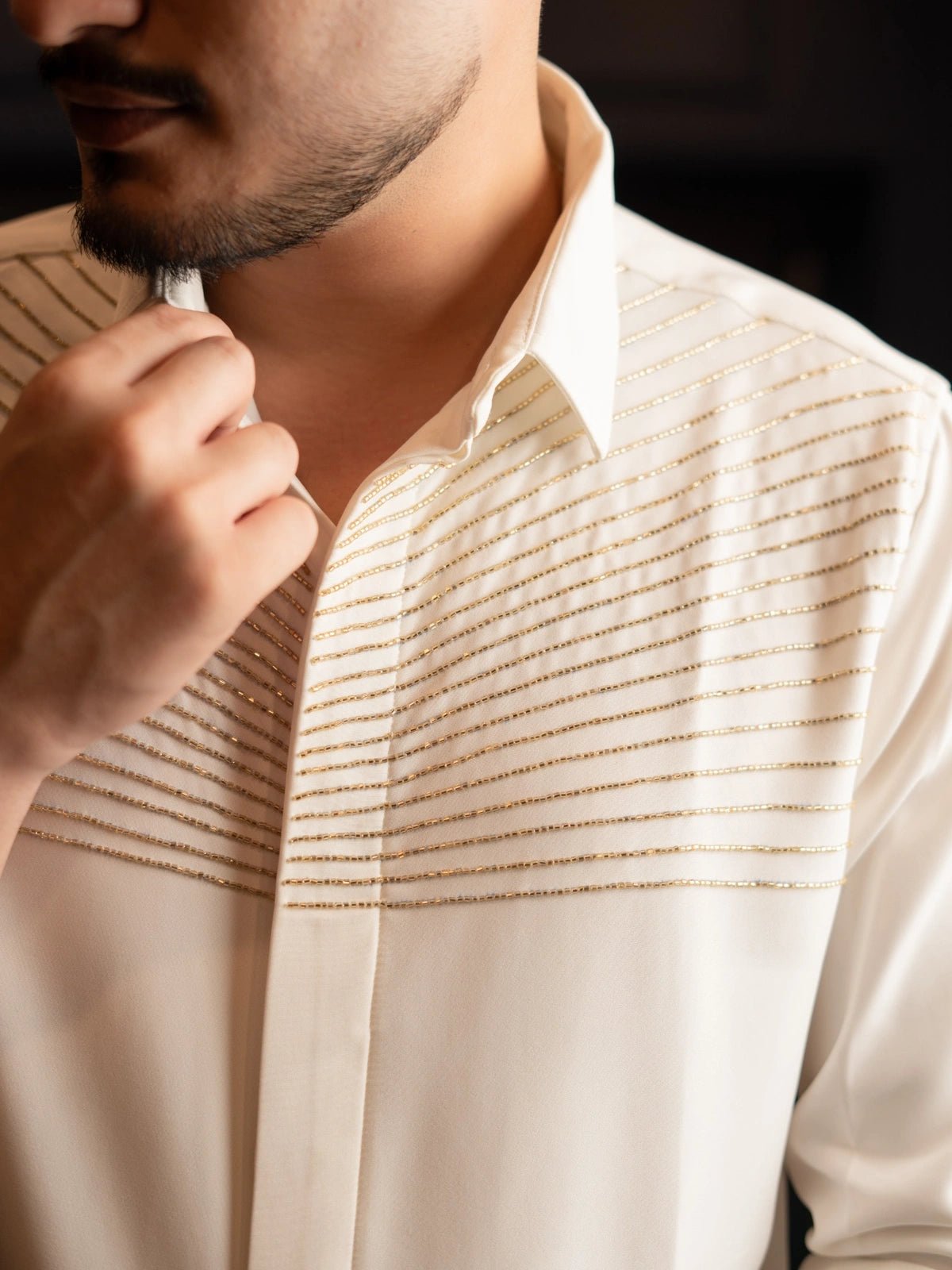 Auric Rays – Gold Embroidered Shirt
