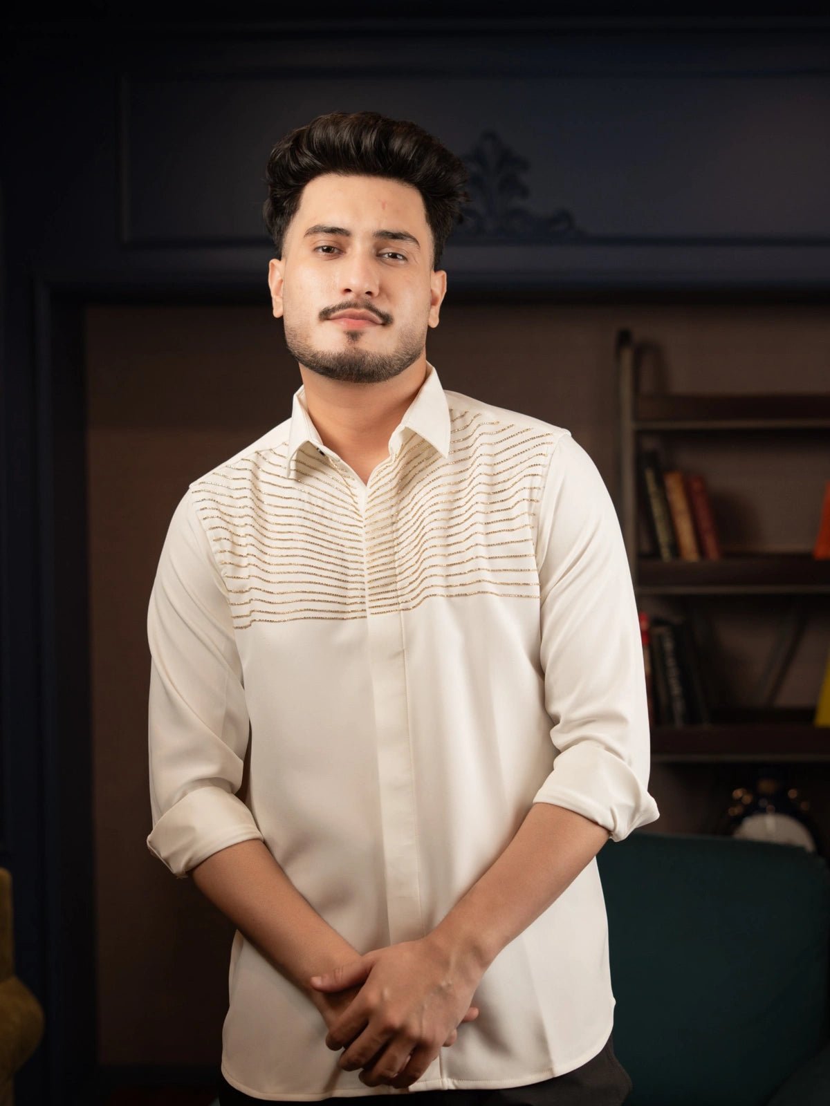 Auric Rays – Gold Embroidered Shirt