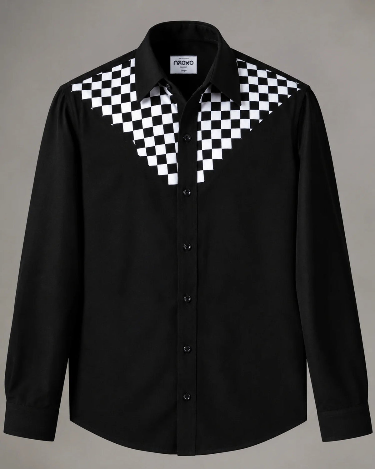 Binary Code – Black Geometric Shirt for Men