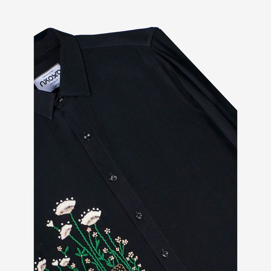 Rooted Rise – Floral Embroidered Shirt