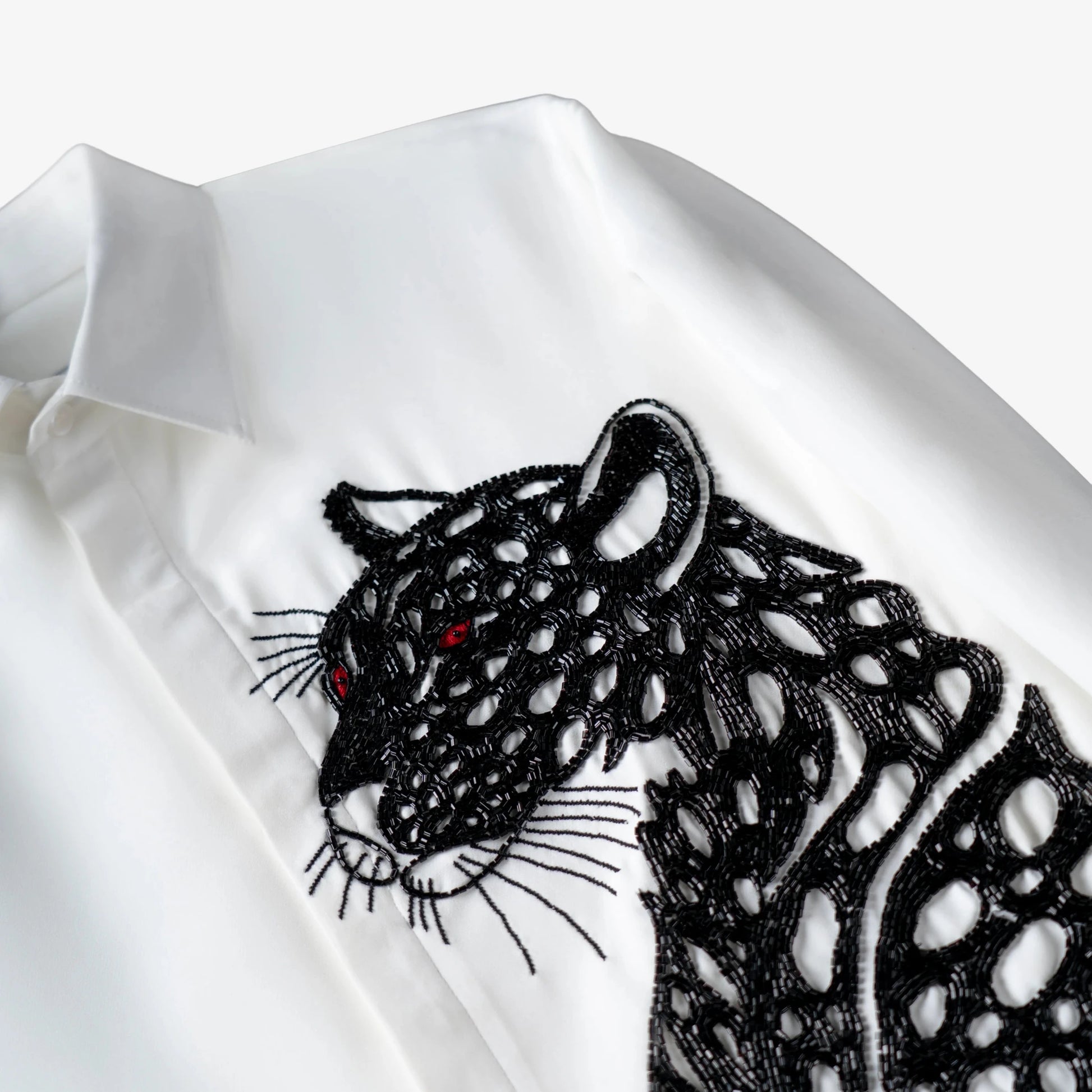 Crimson Prowl – Panther Embroidered Shirt