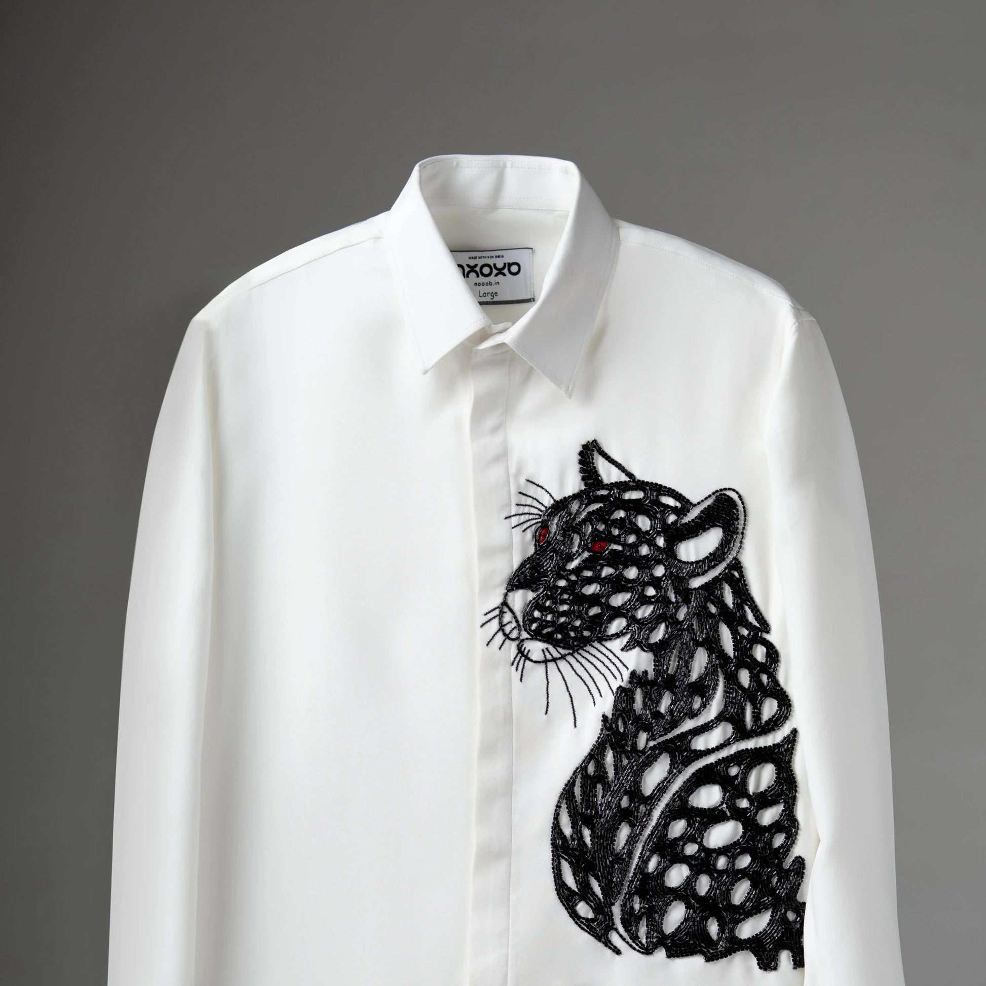 Crimson Prowl – Panther Embroidered Shirt