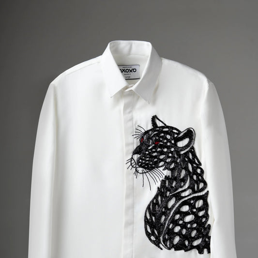 Crimson Prowl – Panther Embroidered Shirt