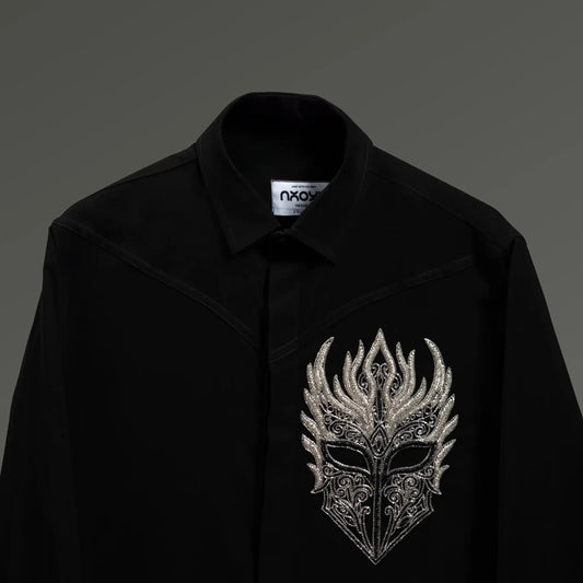 Party wear shirts for men NOOOB Crown Embroidered Shirt luxury shirts for men