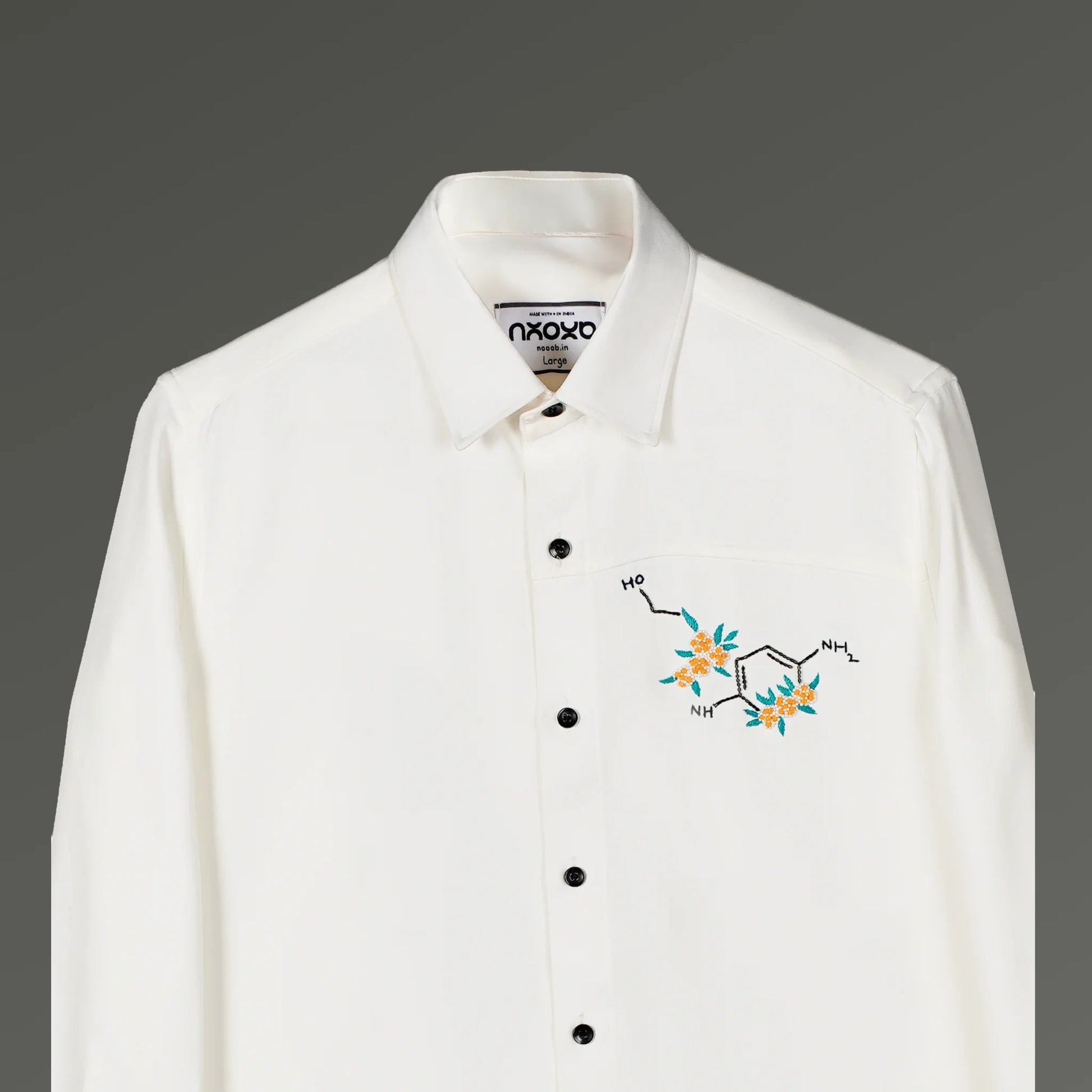 Dopamine Bloom – Molecular Embroidered Shirt