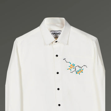 Dopamine Bloom – Molecular Embroidered Shirt