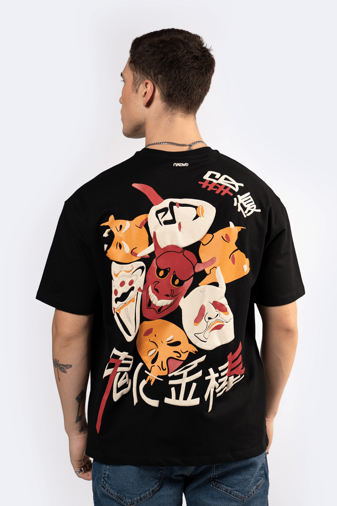 Oversized printed t-shirts unique colors NOOOB Echoes of Ritual black artistic