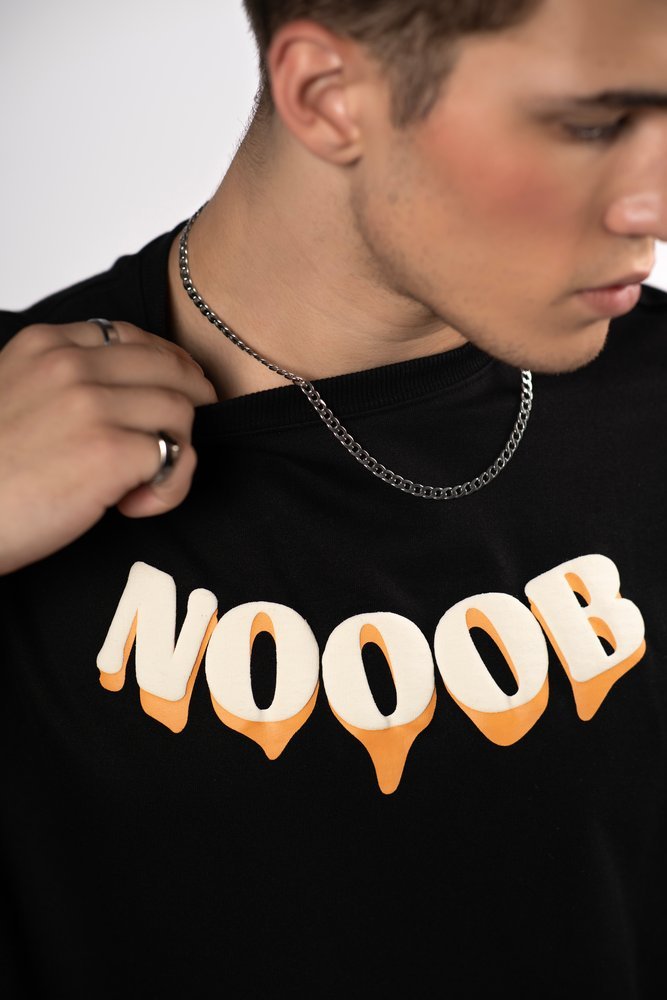 Black Oversized Printed T-Shirt for Men