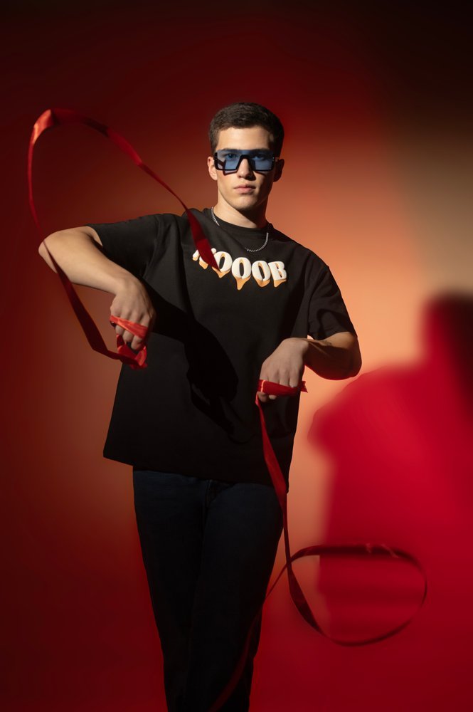 ECHOES OF RITUAL - Black Oversized Printed T-Shirt