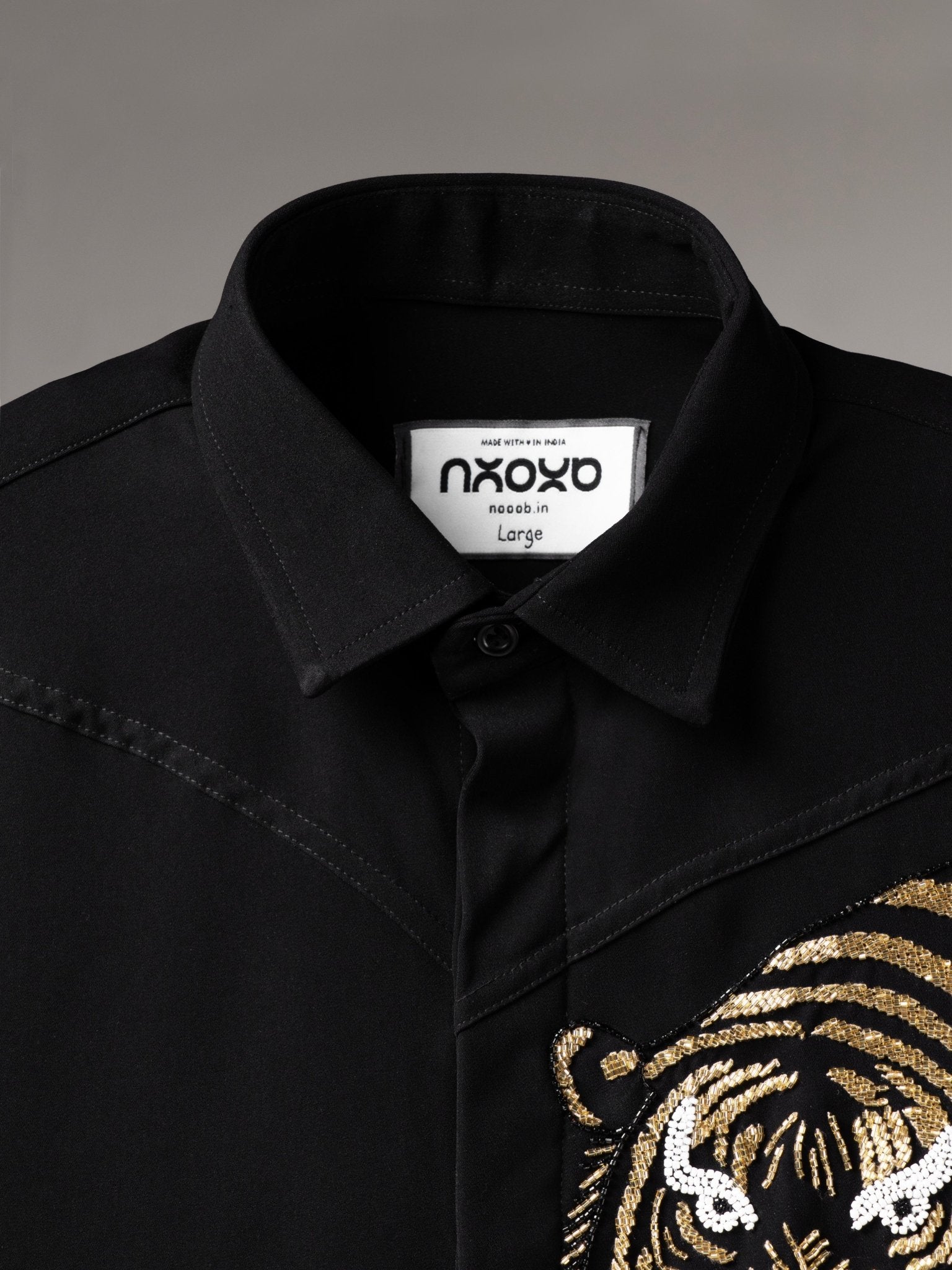 Golden Roar – Tiger Embroidered Premium Shirt