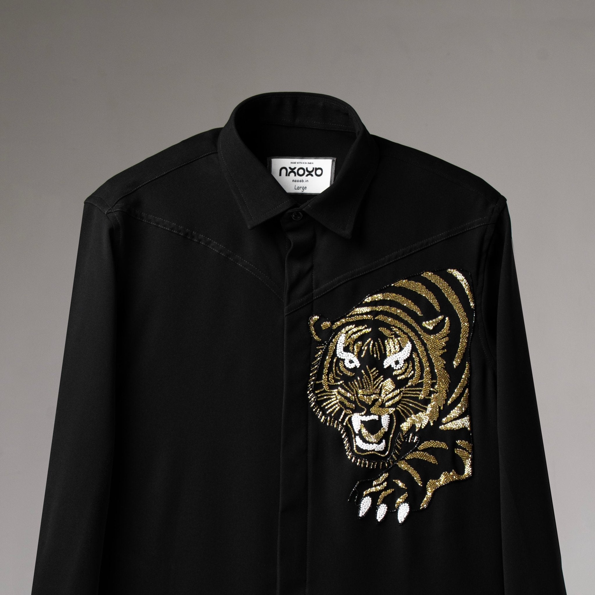 Japanese fabric premium shirt NOOOB Golden Roar tiger
