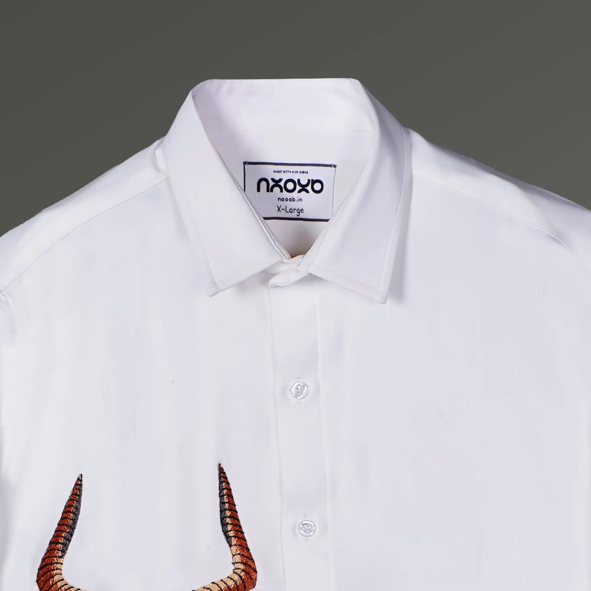 Golden Sentinel – Embroidered Antelope Shirt