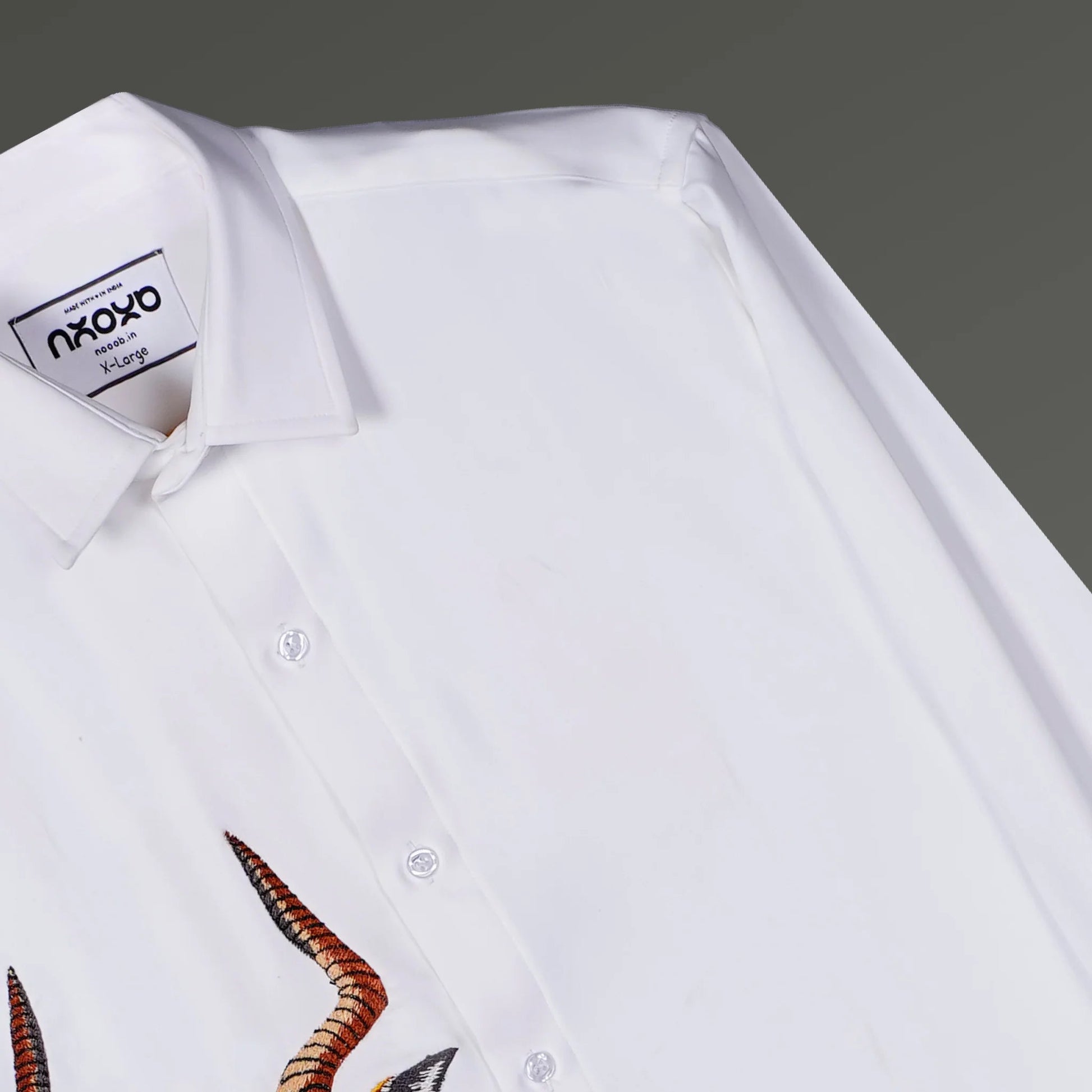 Golden Sentinel – Embroidered Antelope Shirt