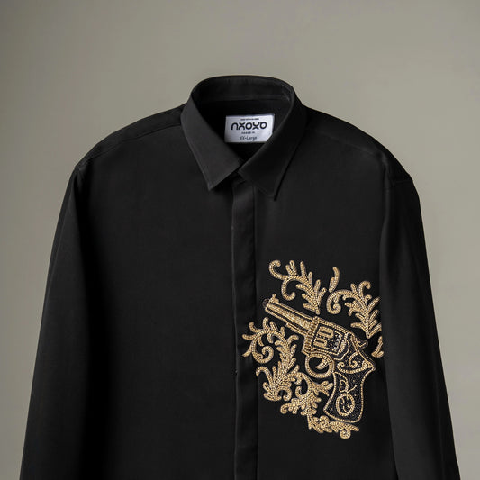 Golden Trigger – Gold Embroidered Shirt