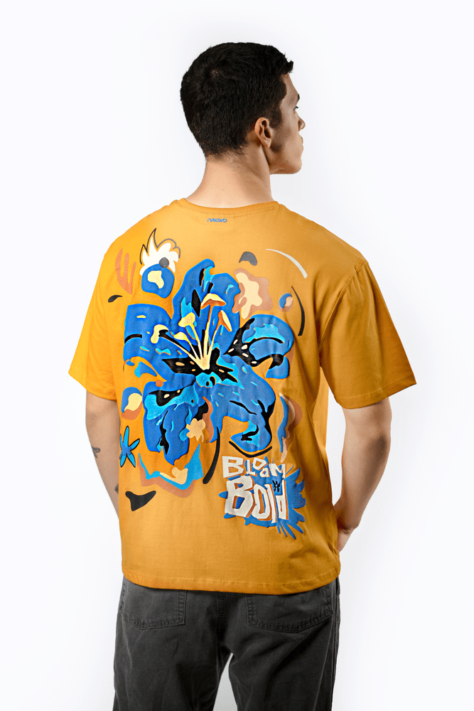 Oversized printed t-shirts unique colors NOOOB Hibiscus Hello orange tropical