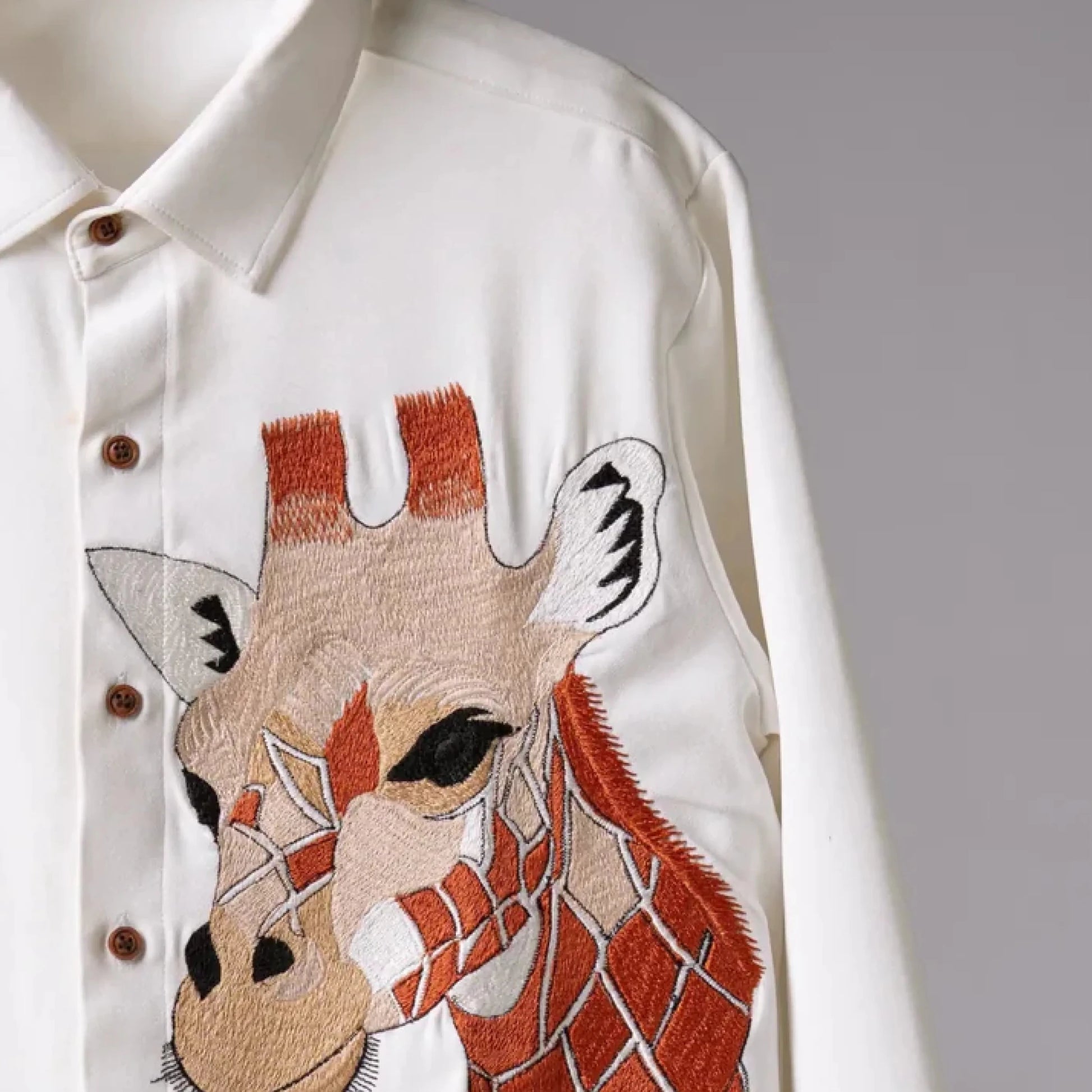 Highground Giraffe Embroidered Shirt for Men