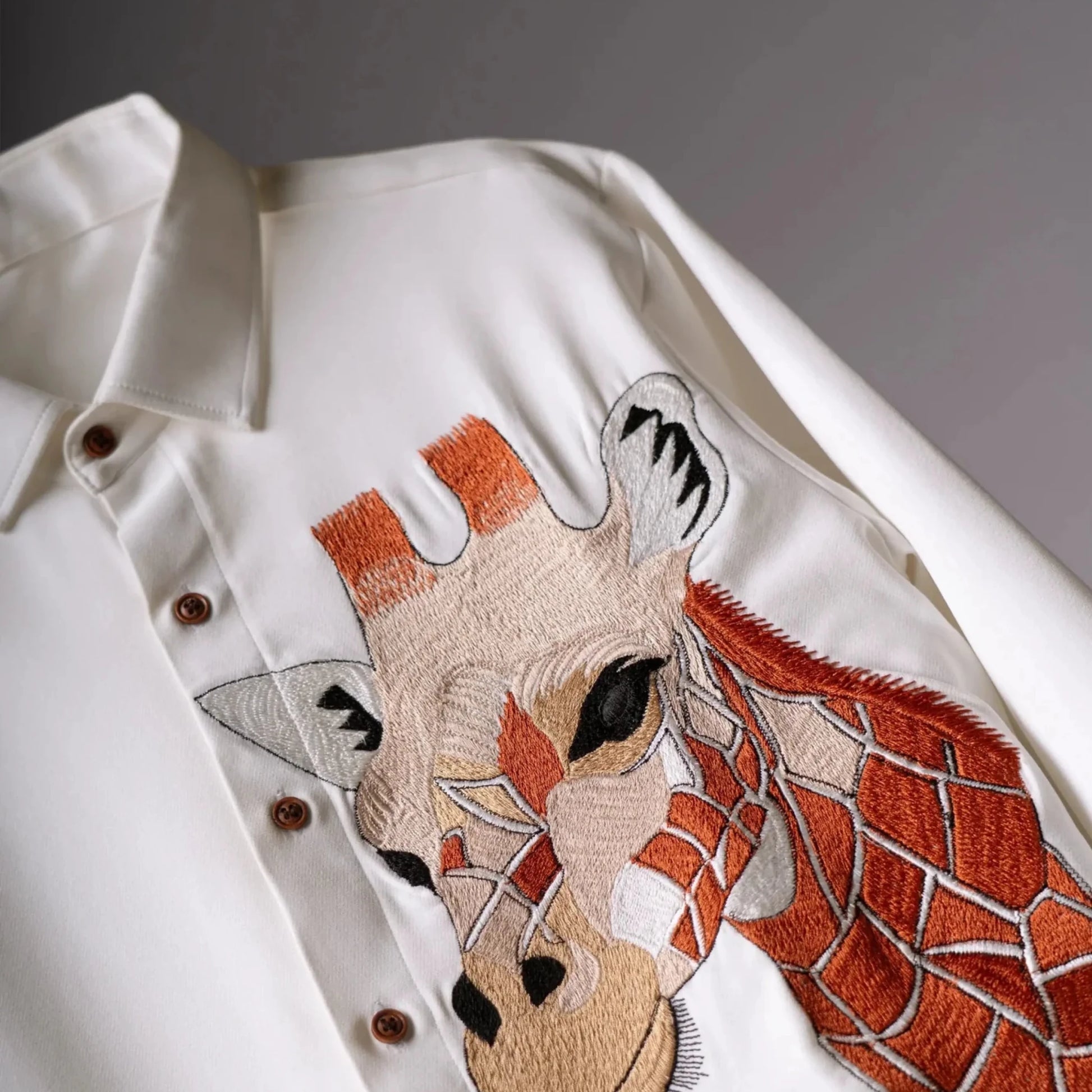 Highground Giraffe Embroidered Shirt for Men