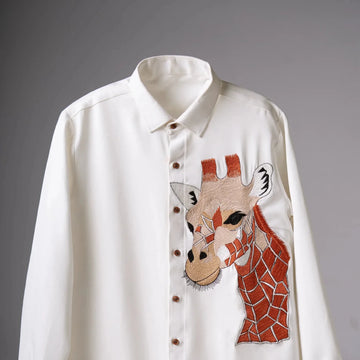 Highground Giraffe Embroidered Shirt for Men