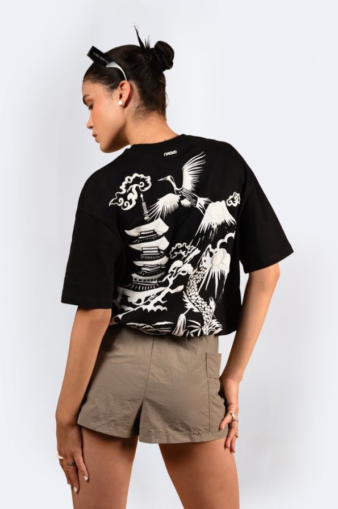 LAND OF THE RISING JIN Black Oversized T-Shirt