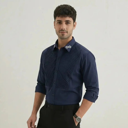 Lucent Collar – Slate Grey Designer Shirt