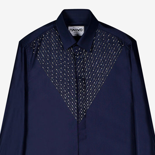 Midnight Axis – Embroidered Beadwork Shirt