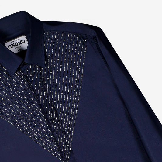 Midnight Axis – Embroidered Beadwork Shirt