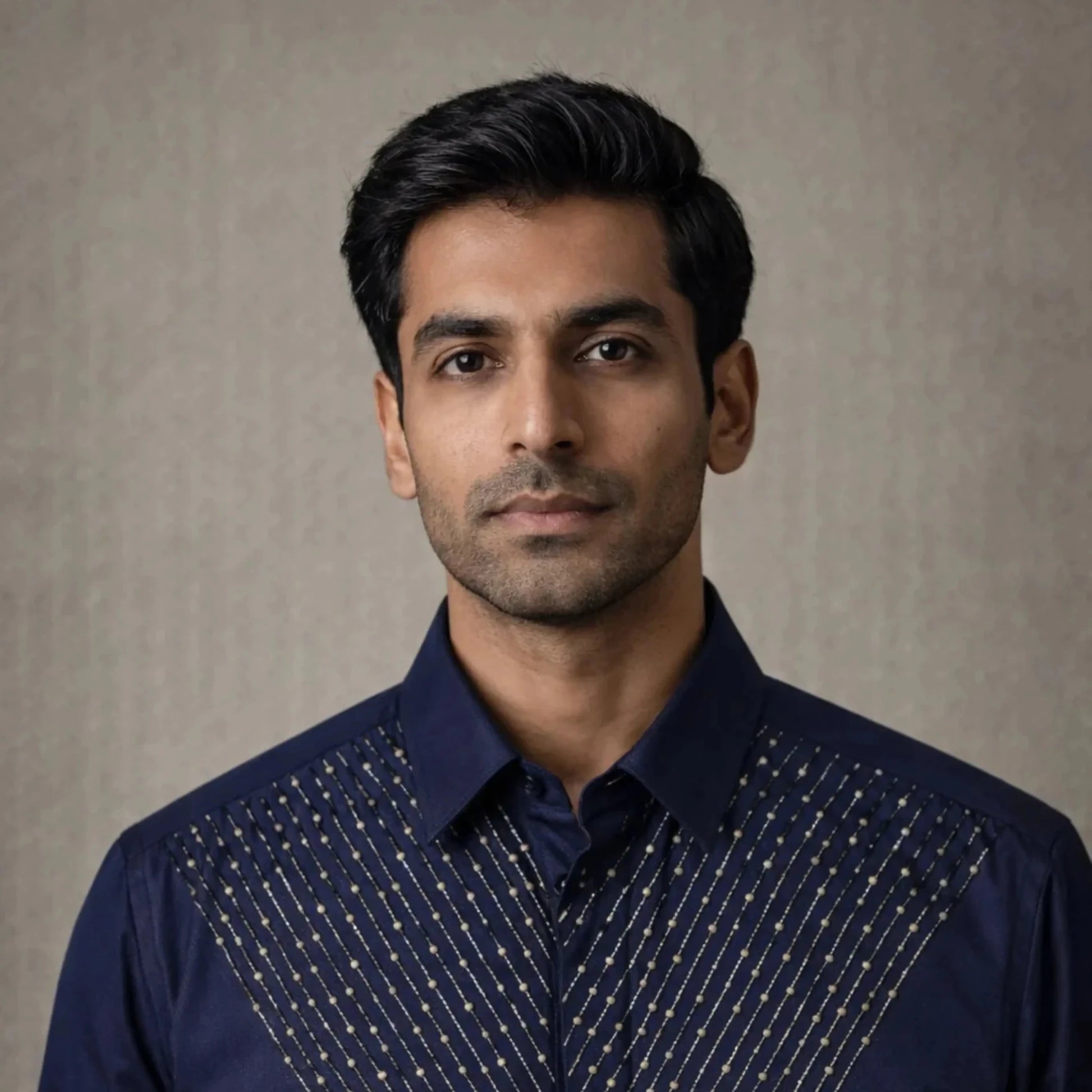 Midnight Axis – Embroidered Beadwork Shirt