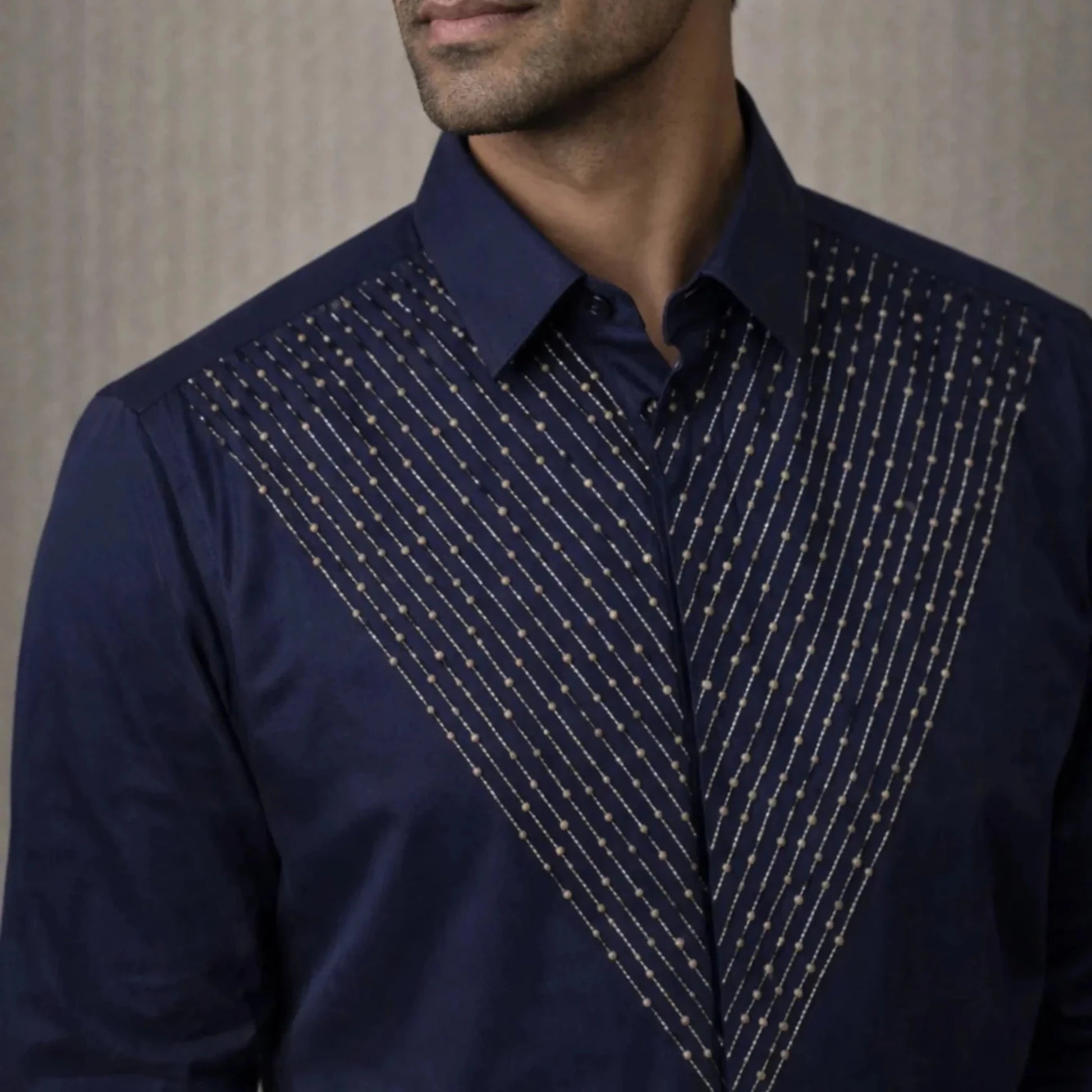Midnight Axis – Embroidered Beadwork Shirt