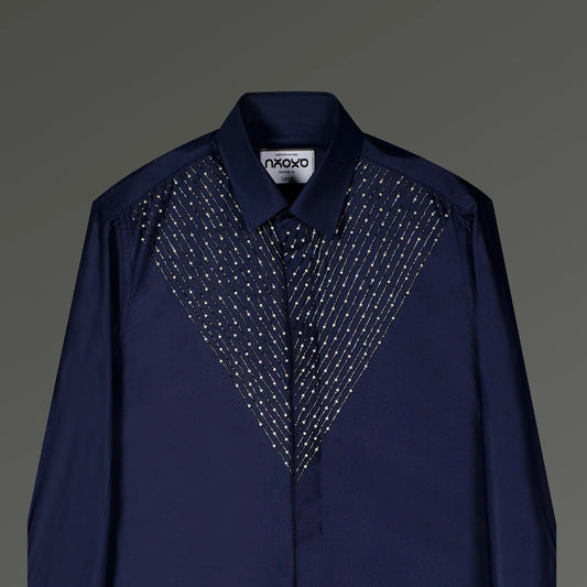 Midnight Axis – Embroidered Beadwork Shirt