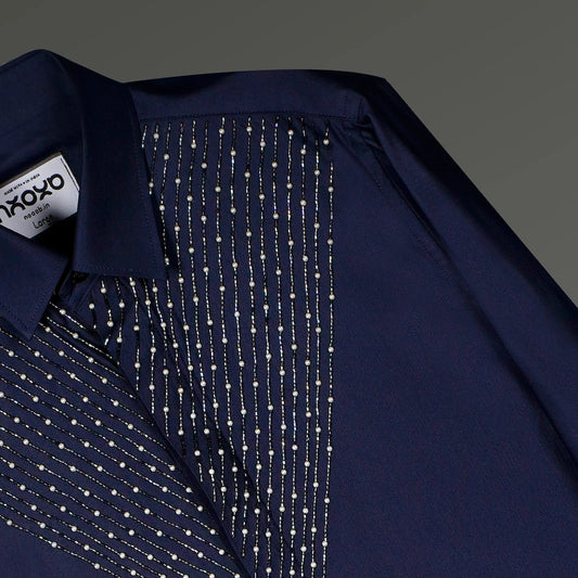 Midnight Axis – Embroidered Beadwork Shirt