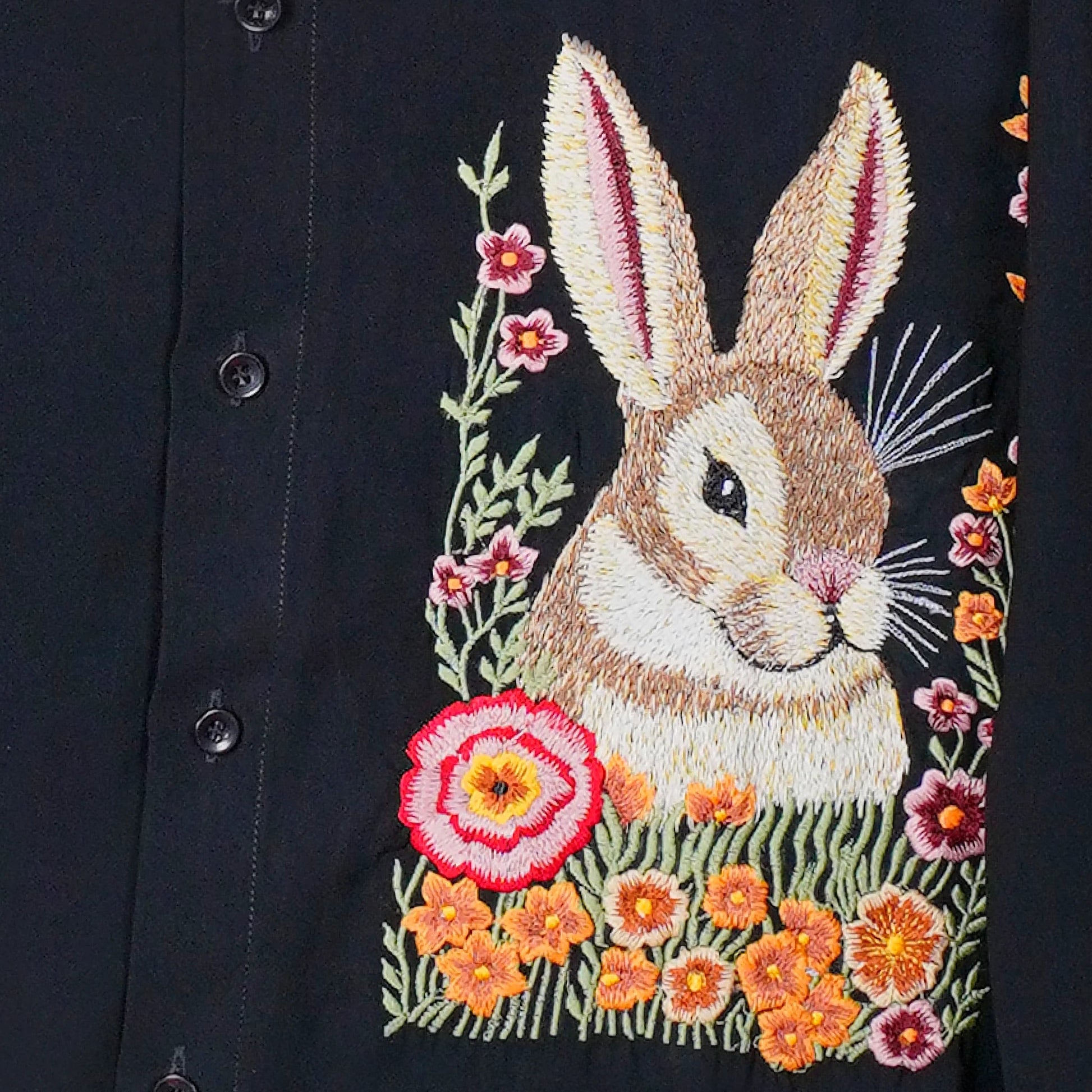 Midnight Burrow – Rabbit Embroidered Shirt