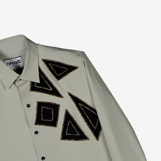Abstract Embroidered Shirt