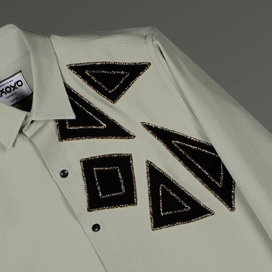 Modern Form – Abstract Embroidered Shirt