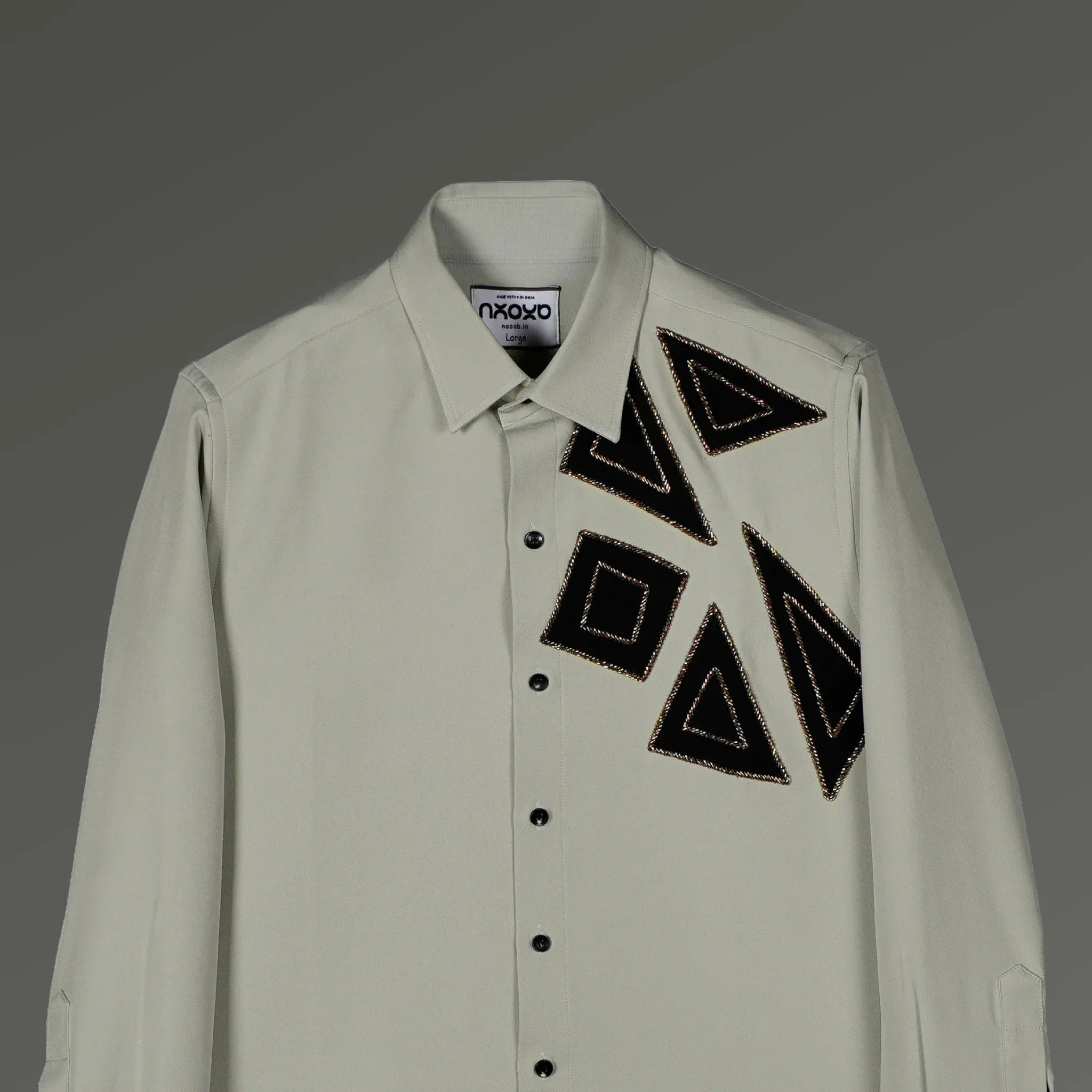 Abstract Embroidered Shirt