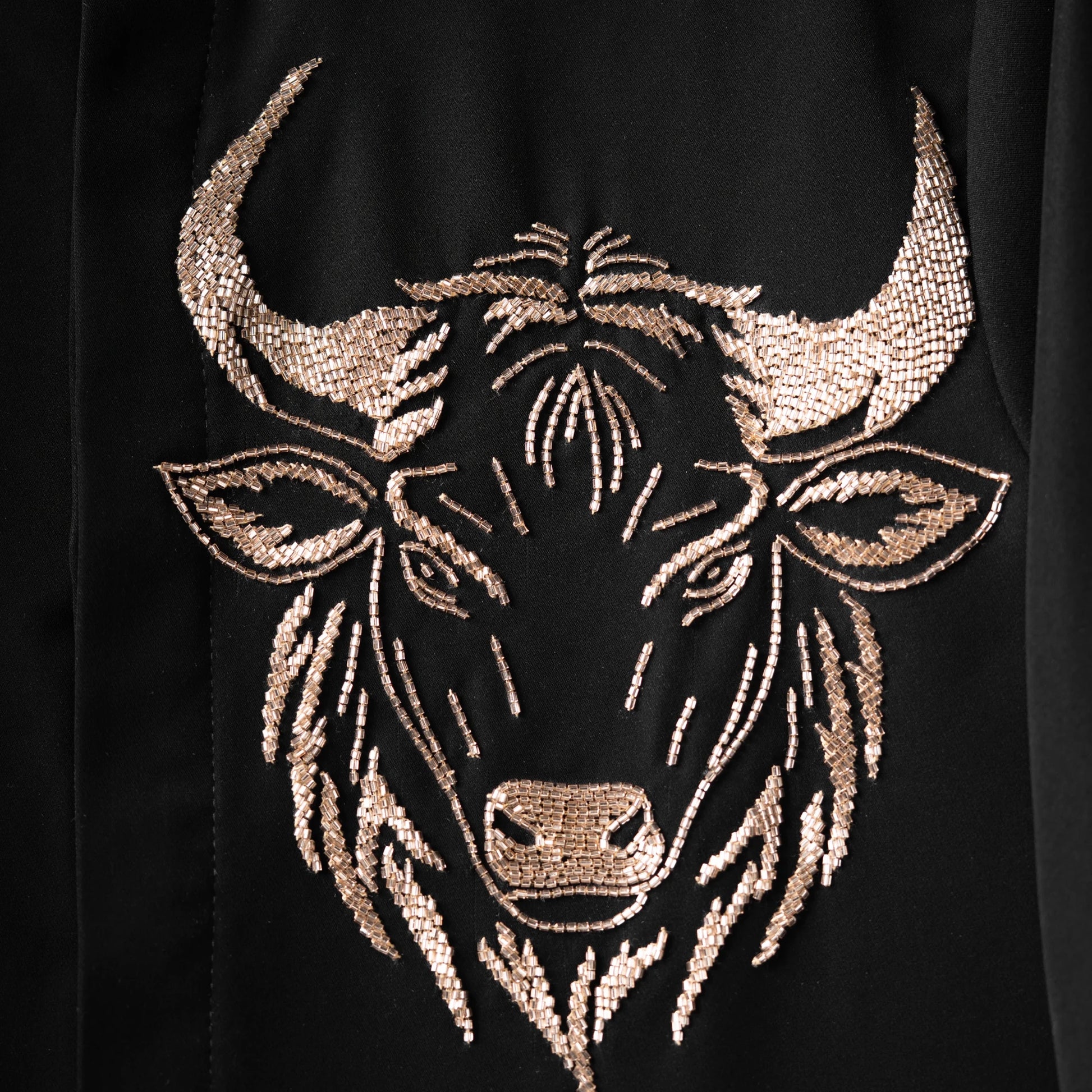No Horns Held – Bull Embroidered Black Shirt