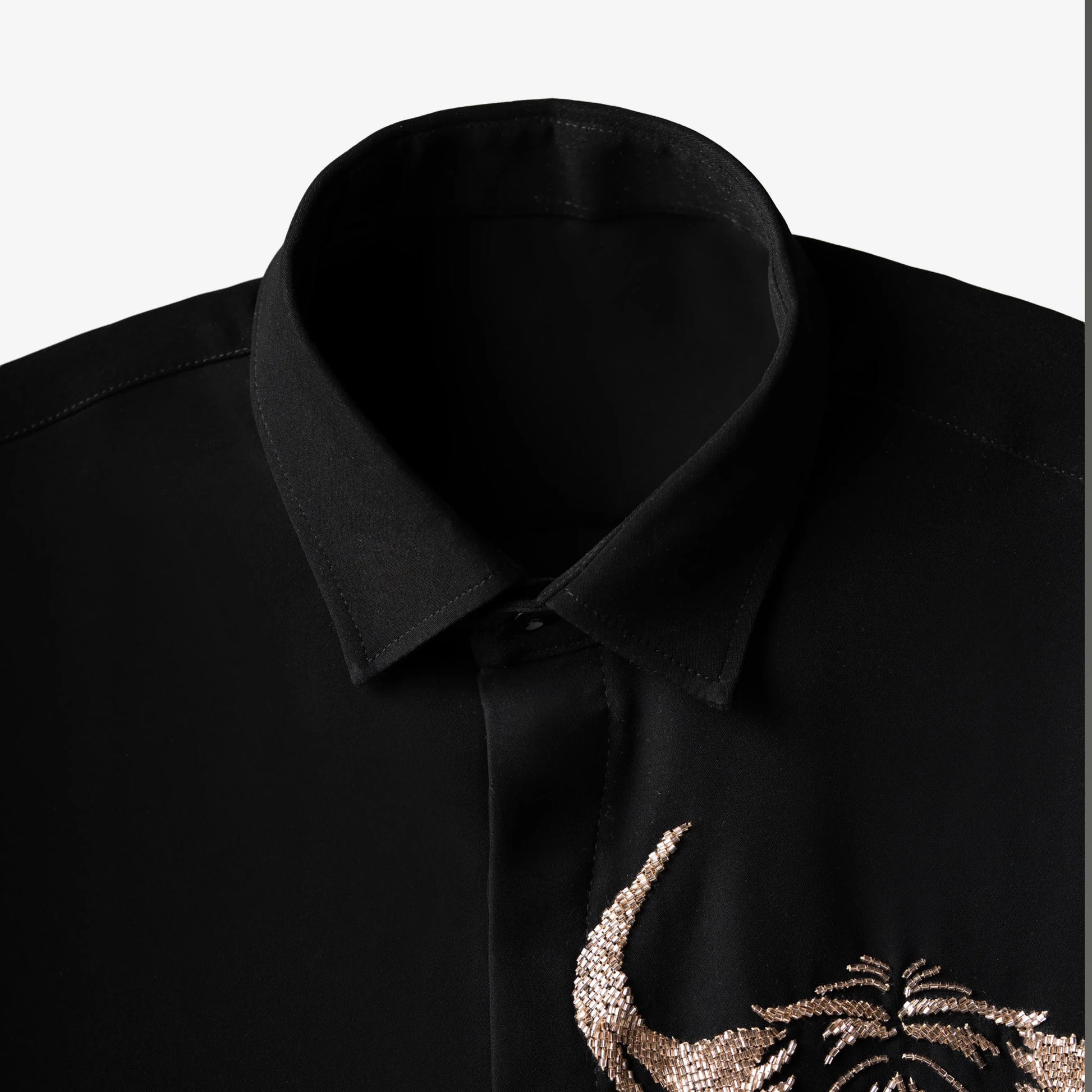 No Horns Held – Bull Embroidered Black Shirt