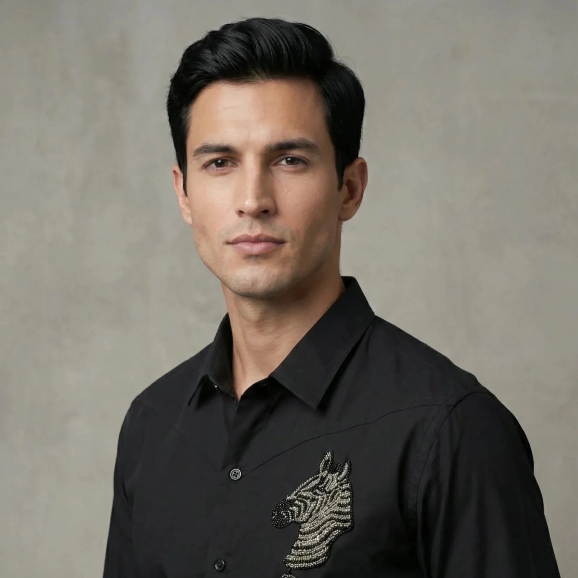 Noirstripe – Zebra Embroidered Shirt
