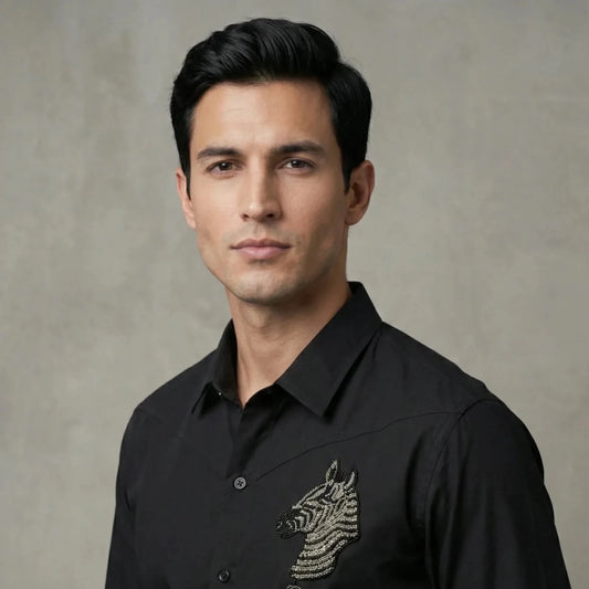 Noirstripe – Zebra Embroidered Shirt