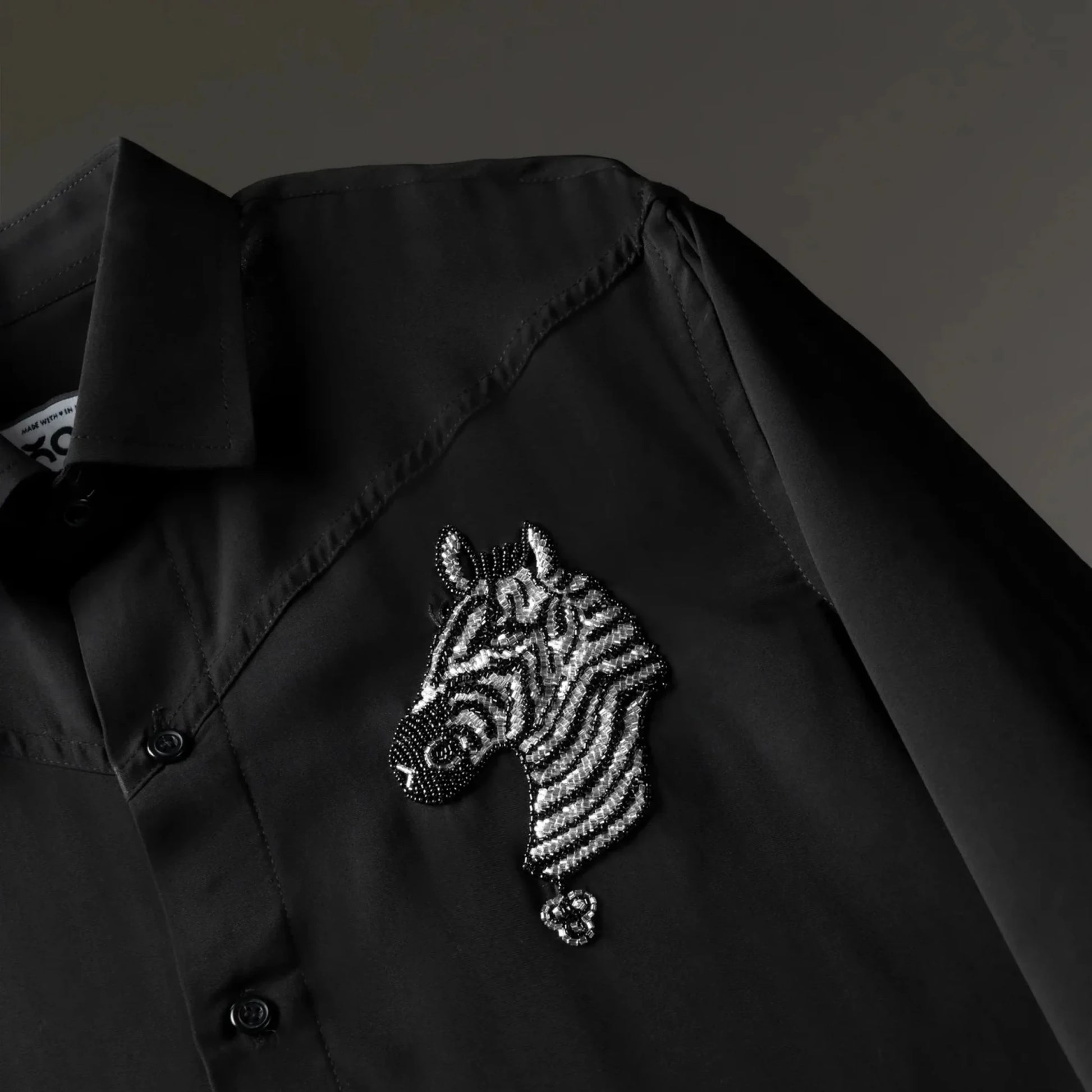 Noirstripe – Zebra Embroidered Shirt