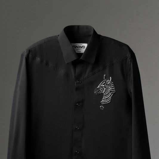 Noirstripe – Zebra Embroidered Shirt