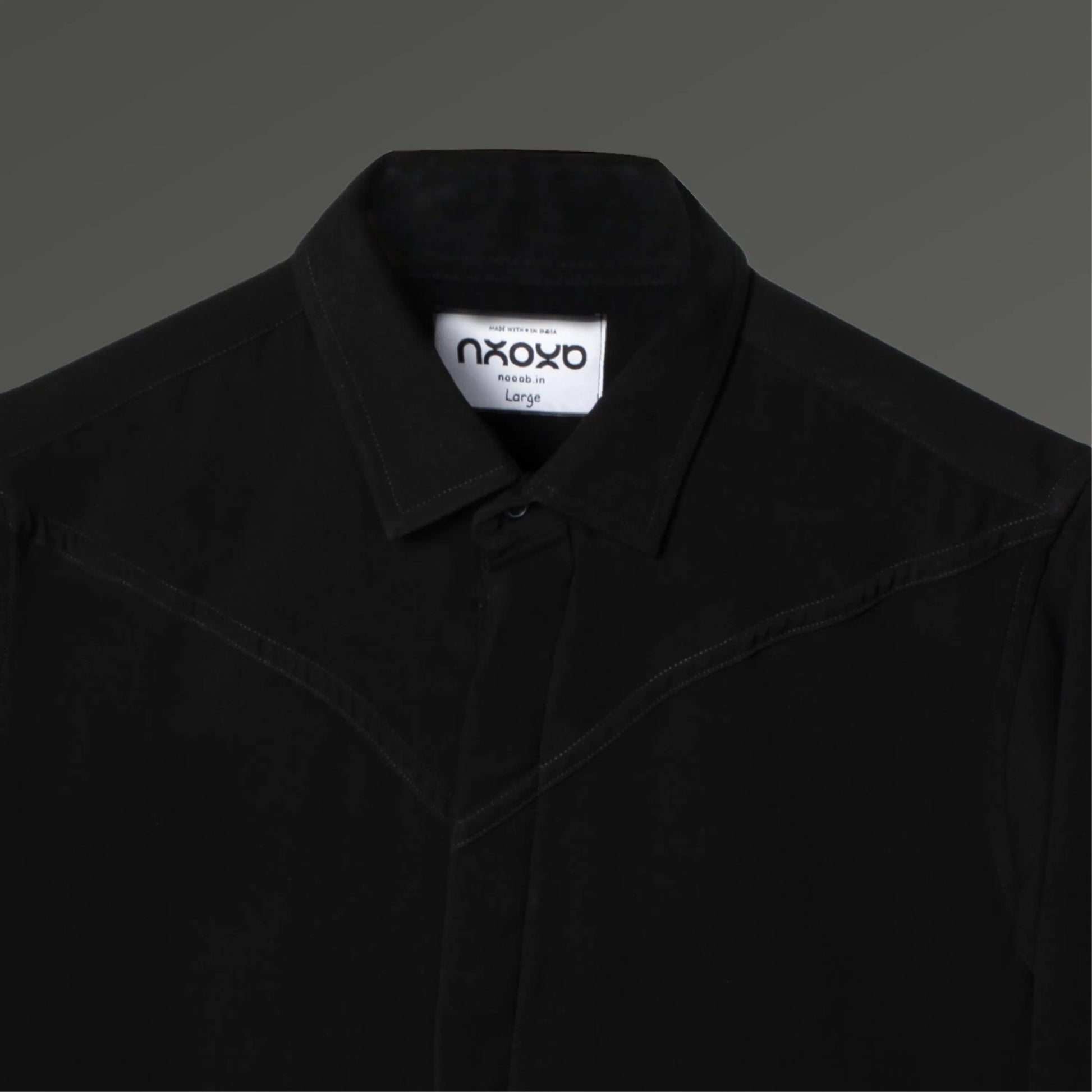 Null Black – Minimal Panel Shirt for Men