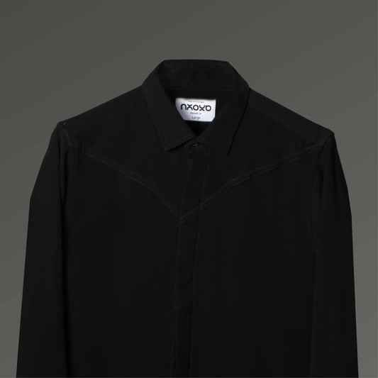 Null Black – Minimal Panel Shirt for Men
