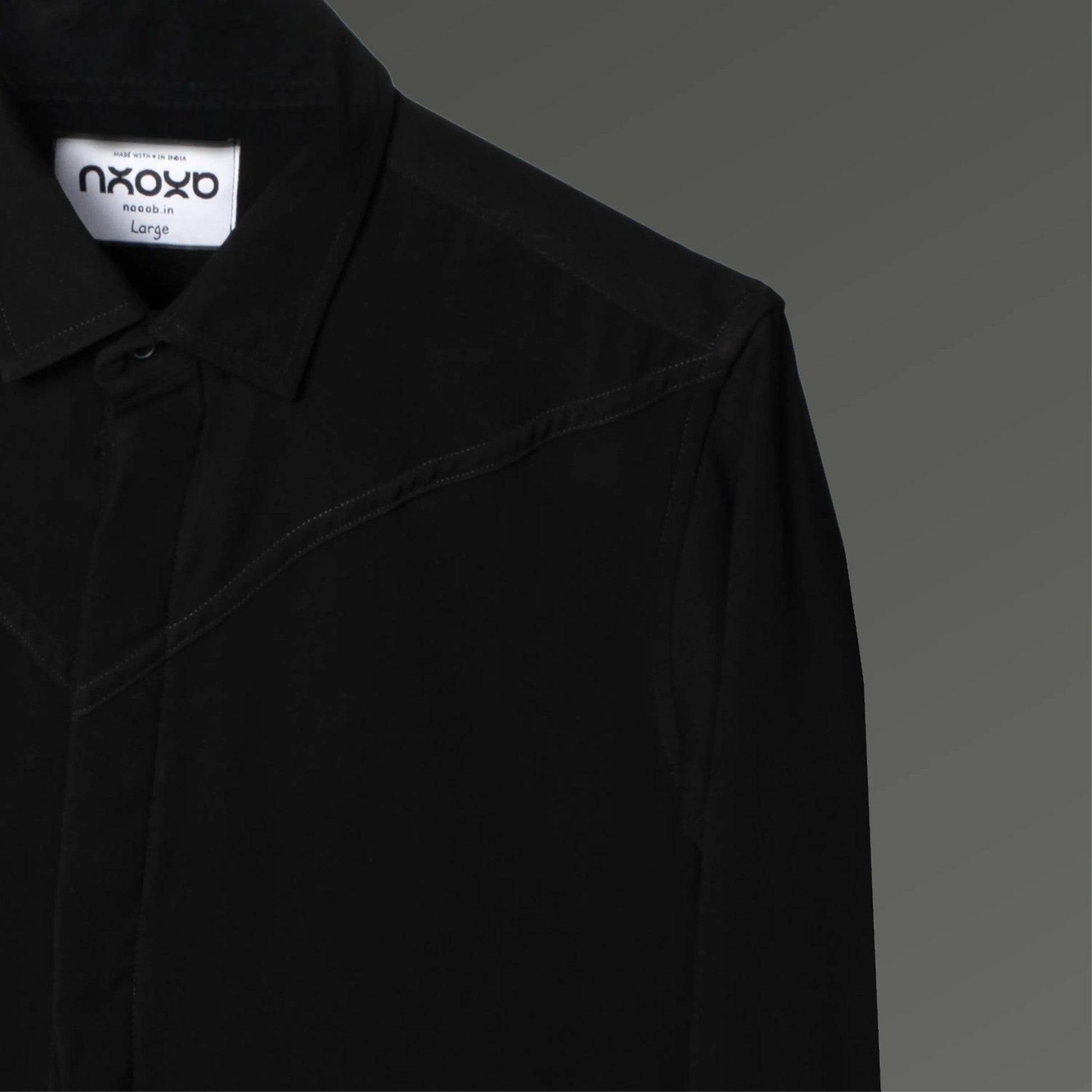 Null Black – Minimal Panel Shirt for Men