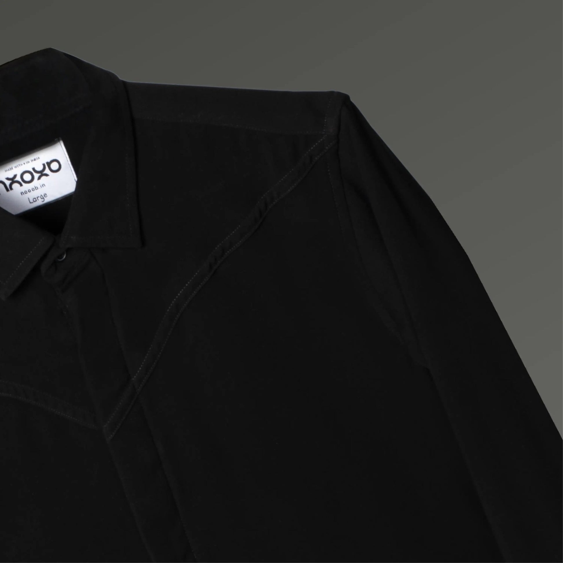 Null Black – Minimal Panel Shirt for Men