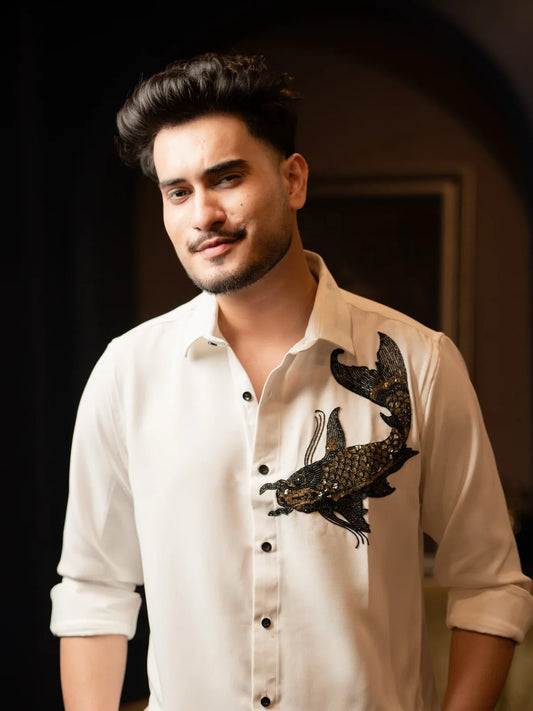 Koi Embroidered Shirt