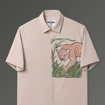Half Sleeves Embroidered Shirt for Men