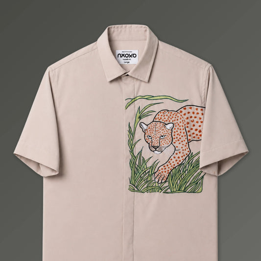Half Sleeves Embroidered Shirt for Men