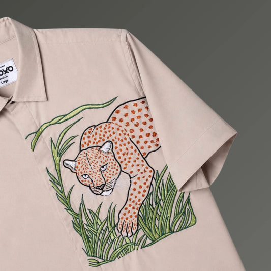 Predator Theory – Half Sleeves Embroidered Shirt for Men